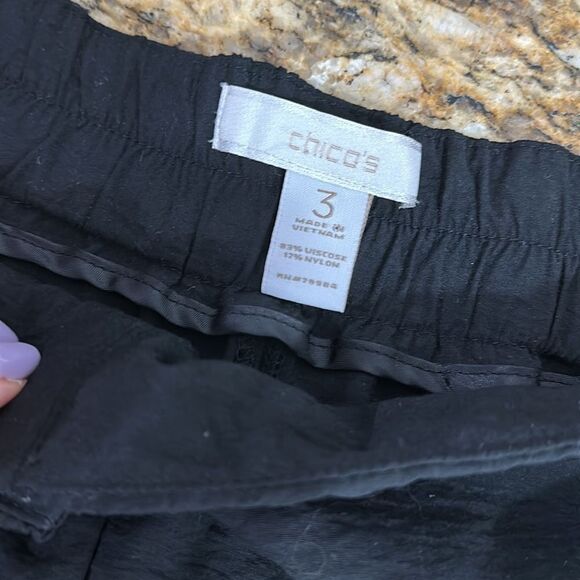 Chico’s Black Viscose Blend Tapered Leg Ankle Pants Size XL - Picture 5 of 10